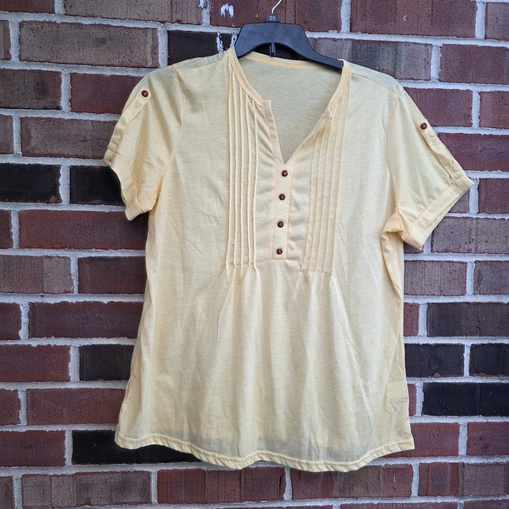 Yellow Button-Down Women's Top
